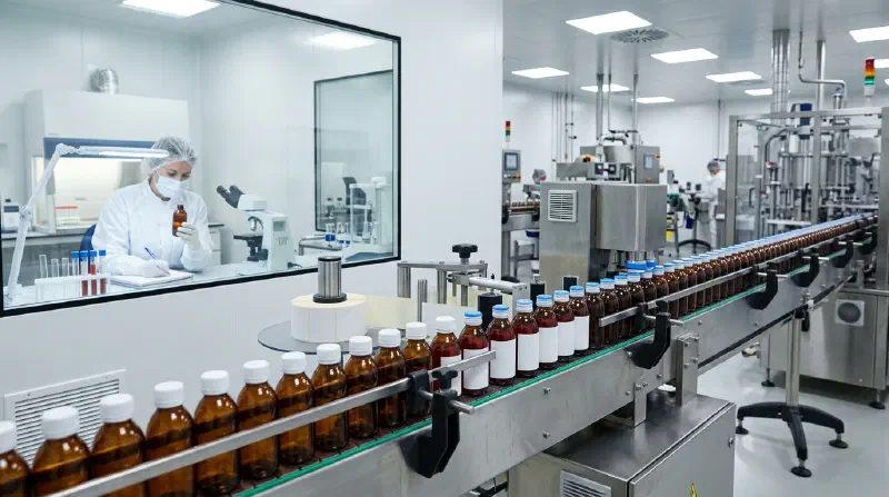 Cough Syrup Manufacturing Filling Line QC