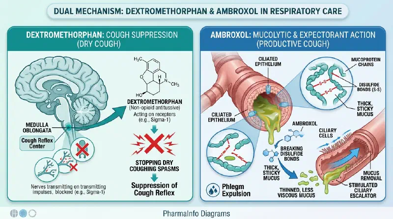 Dual Mechanism: Dextromethorphan & Ambroxol