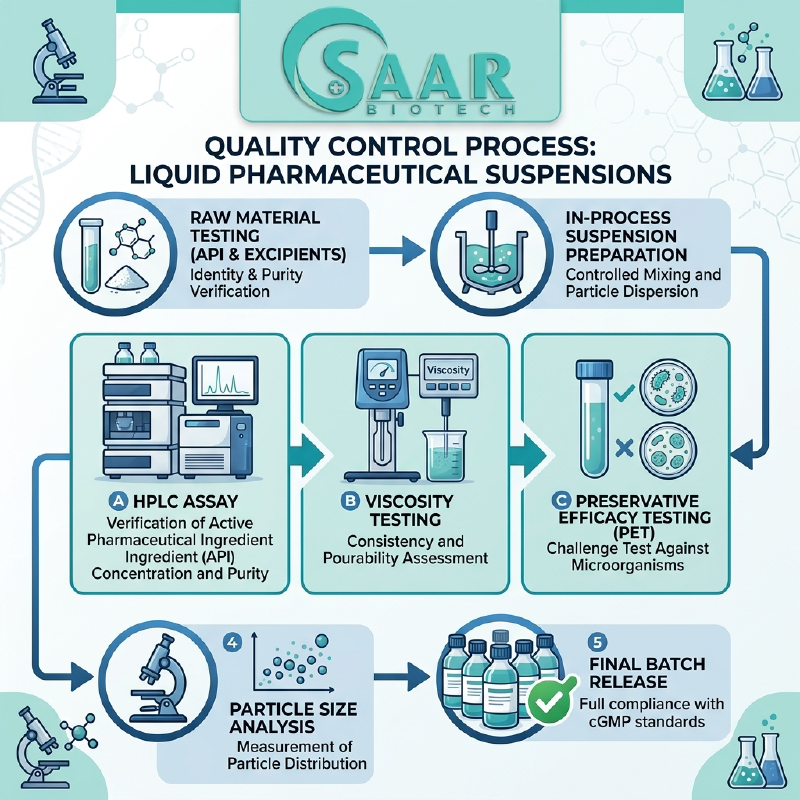 Infographic of Quality Control Process for Liquid Suspensions
