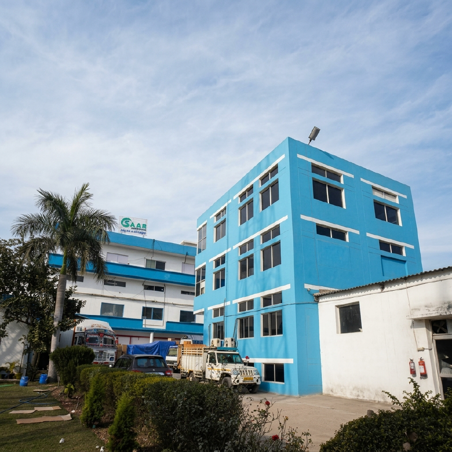 Saar Biotech pharmaceutical manufacturing unit in Baddi and head office in Chandigarh for third-party pharma production