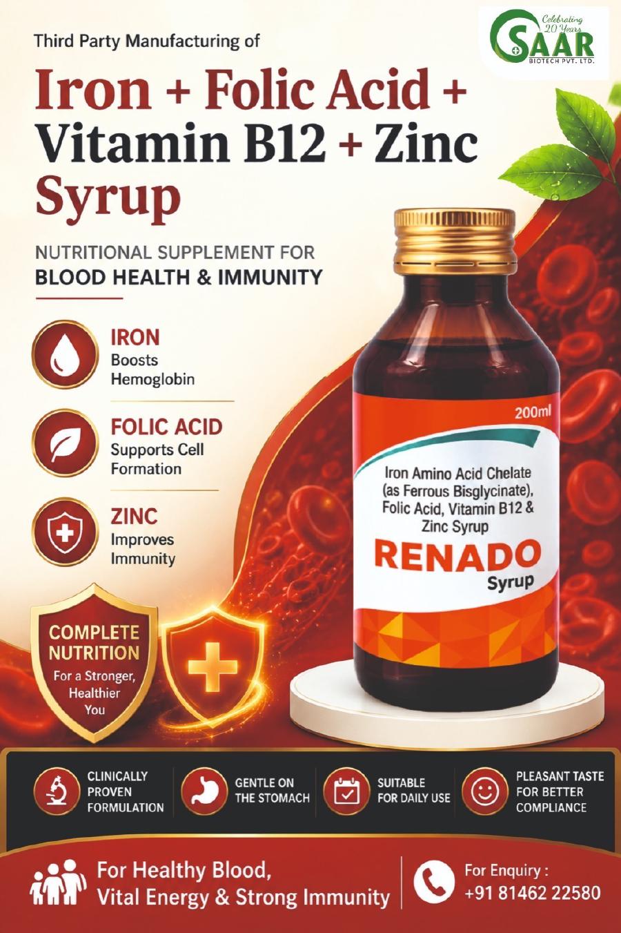 Iron Folic Acid Vitamin B12 Zinc Syrup