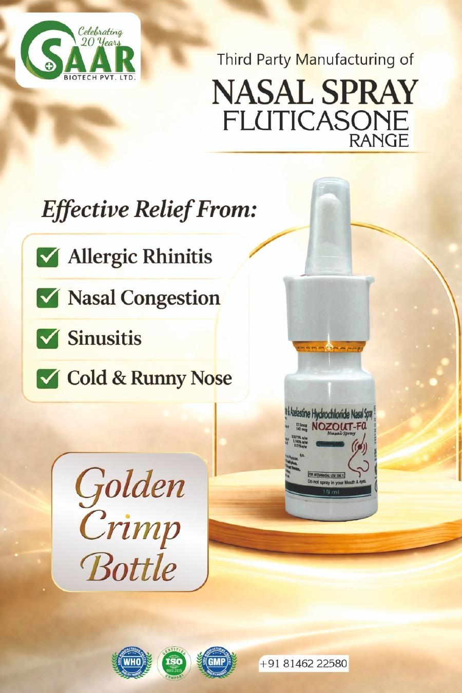 Fluticasone Nasal Spray Range contract manufacturing by Saar Biotech