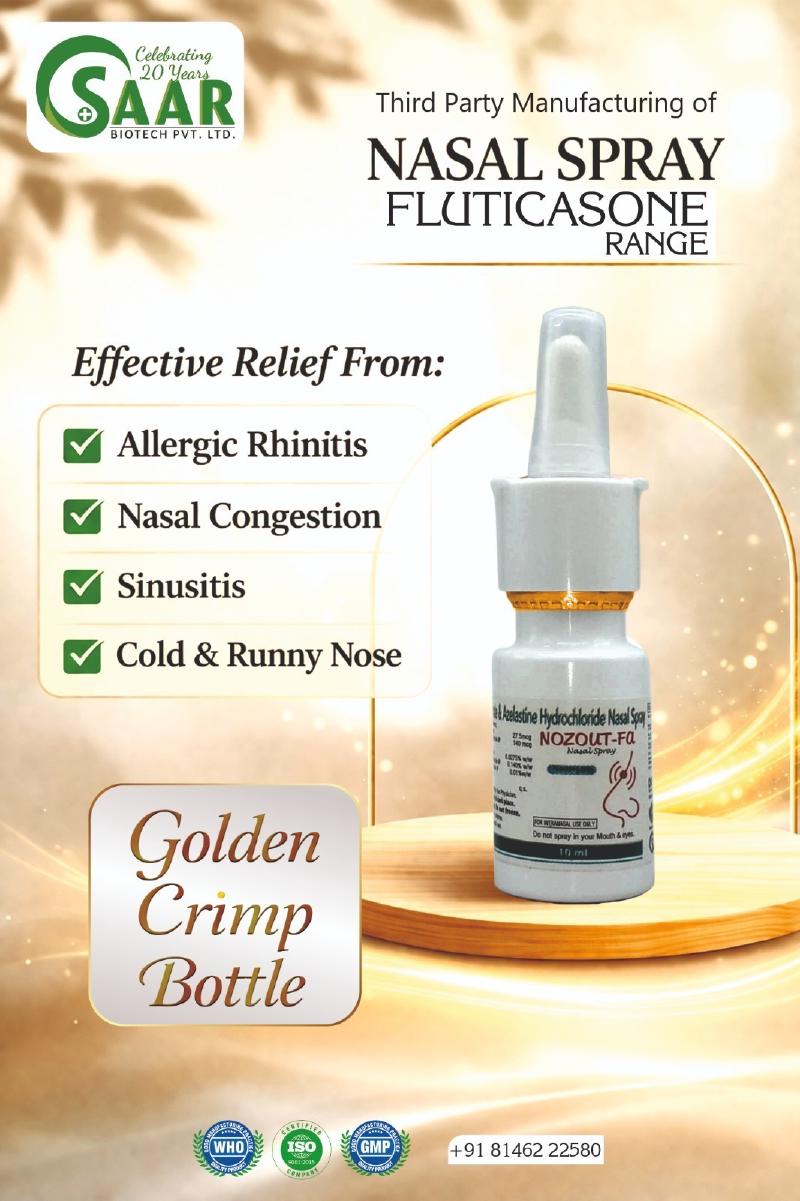 Fluticasone Nasal Spray Range contract manufacturing by Saar Biotech